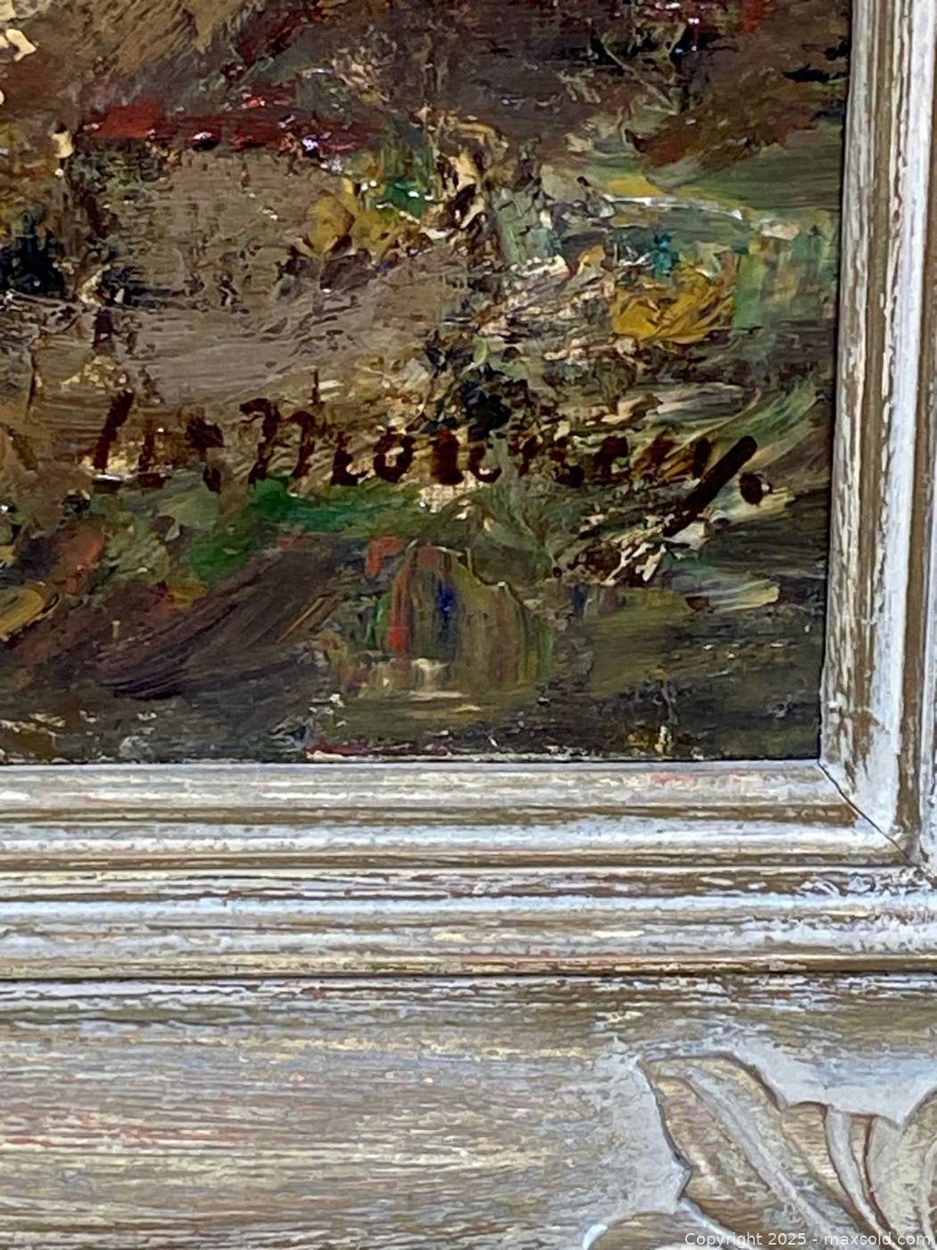 Signed oil on canvas forest landscape painting | Maxsold