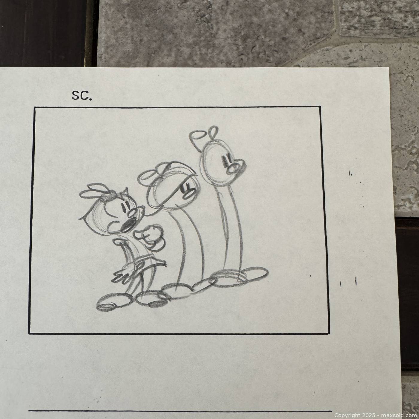 Animaniacs hand-drawn storyboard sheet | Maxsold