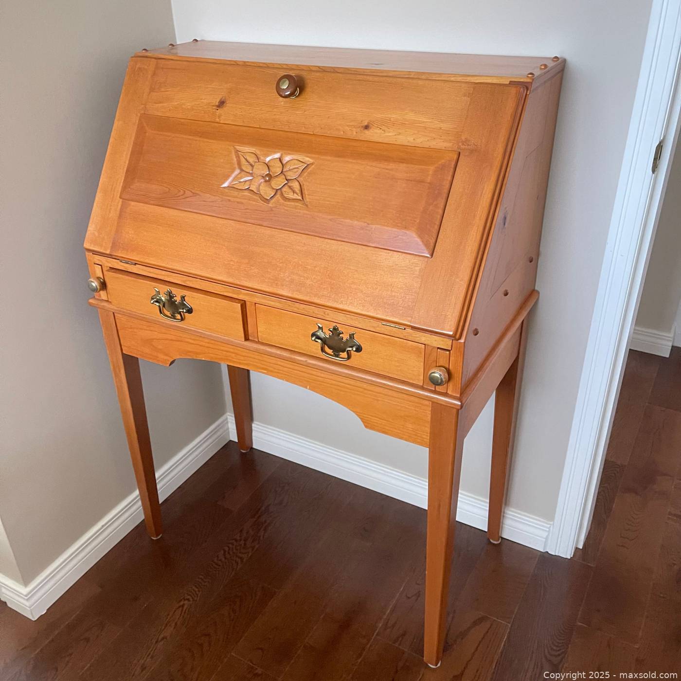 Handmade drop-front secretary desk 39.5