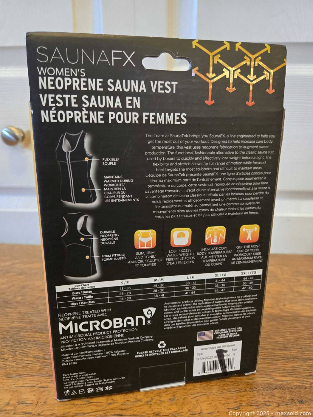 Lot De 2 Gilets De Sauna Femme Saunatek - Néoprène Avec Microban - Taille S - Neuf
