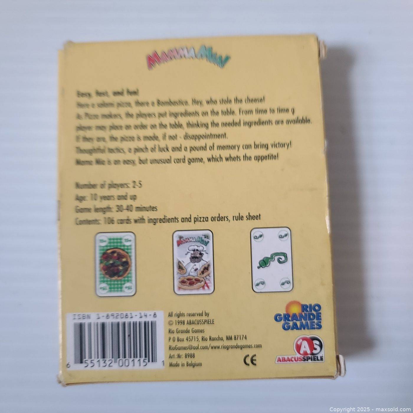 Mamma Mia! card game by Rio Grande Games | Maxsold