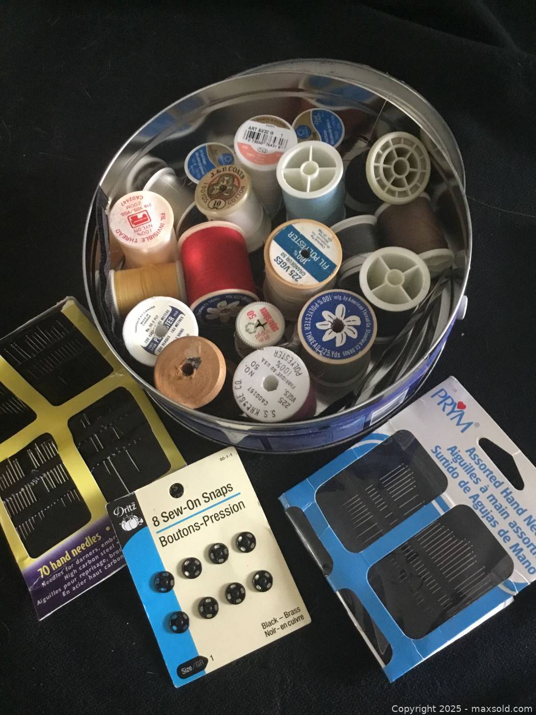 Thread Selps Assorted Thread Spools, Needles, Snaps | Maxsold