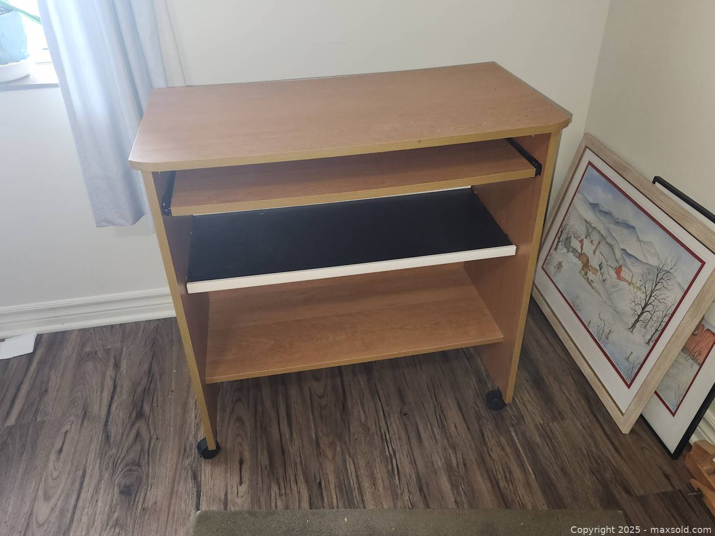 Wheeled computer desk with keyboard tray | Maxsold