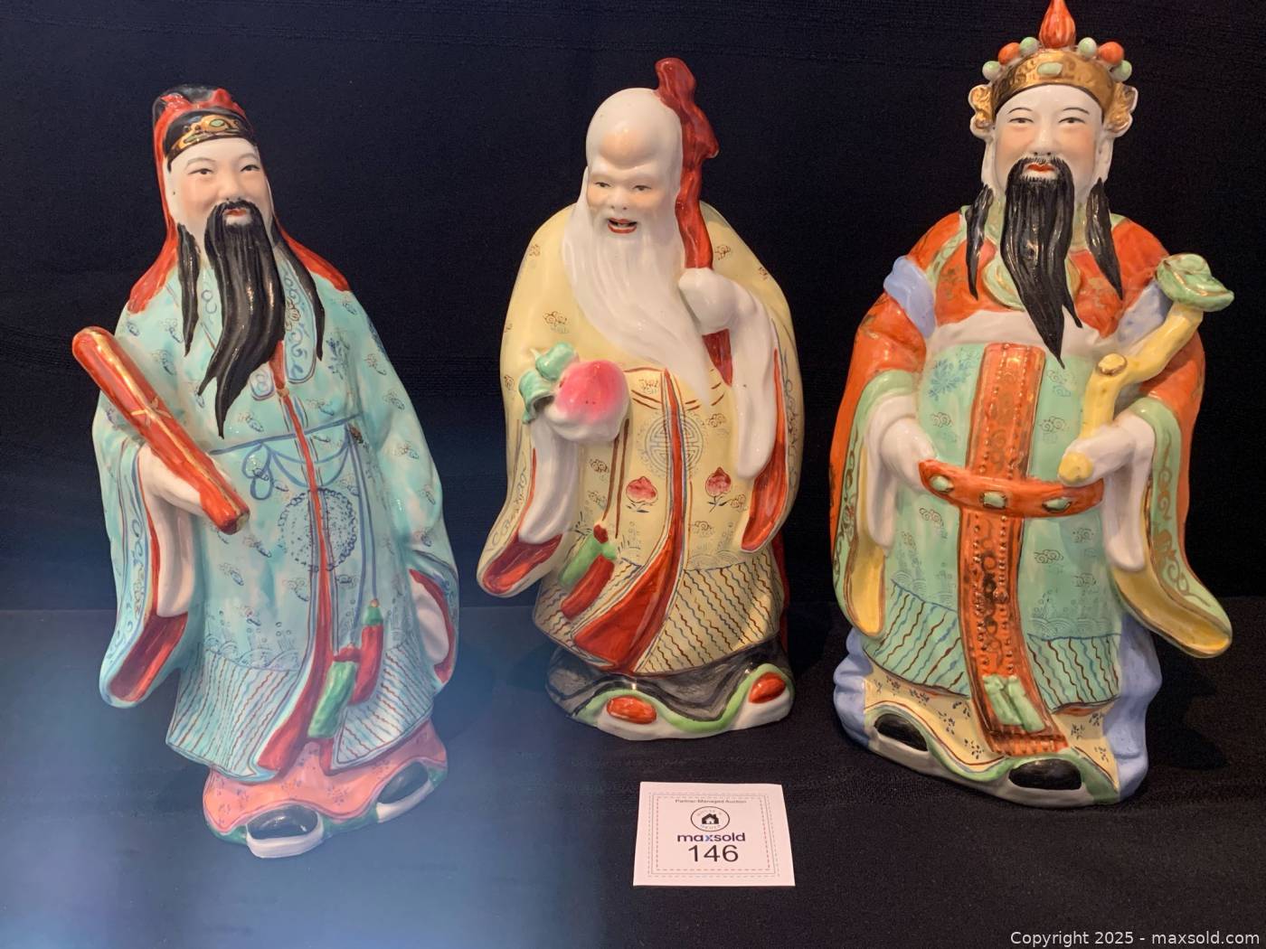 Chinese Fu Lu Shou porcelain figurines | Maxsold