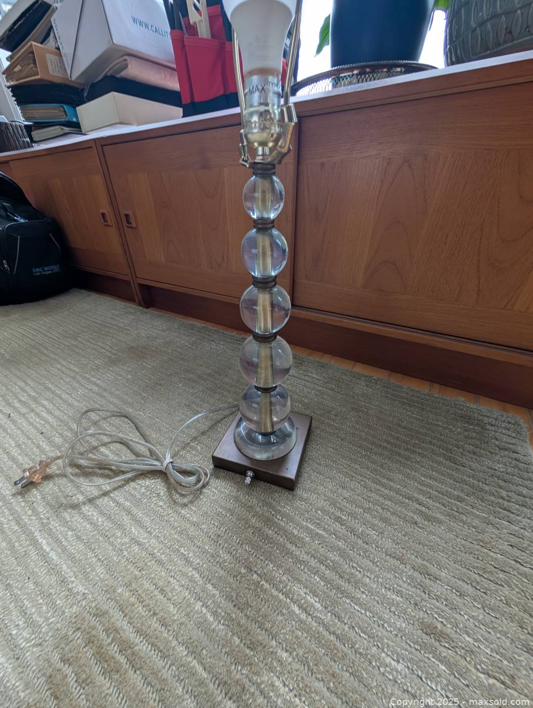 Contemporary glass ball lamp base | Maxsold
