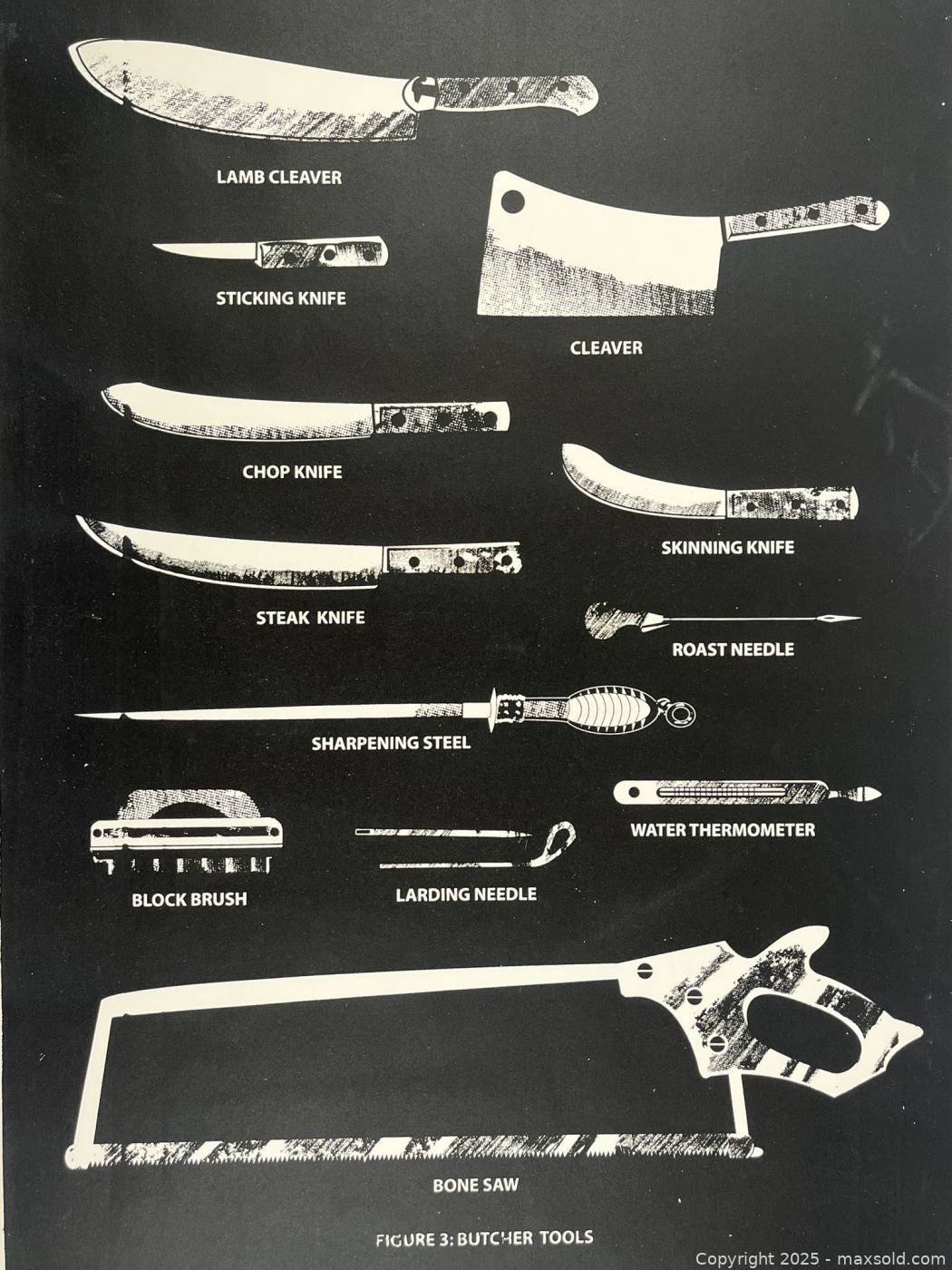 Burchar Tools “Figure 3: Butcher Tools” silkscreen print | Maxsold