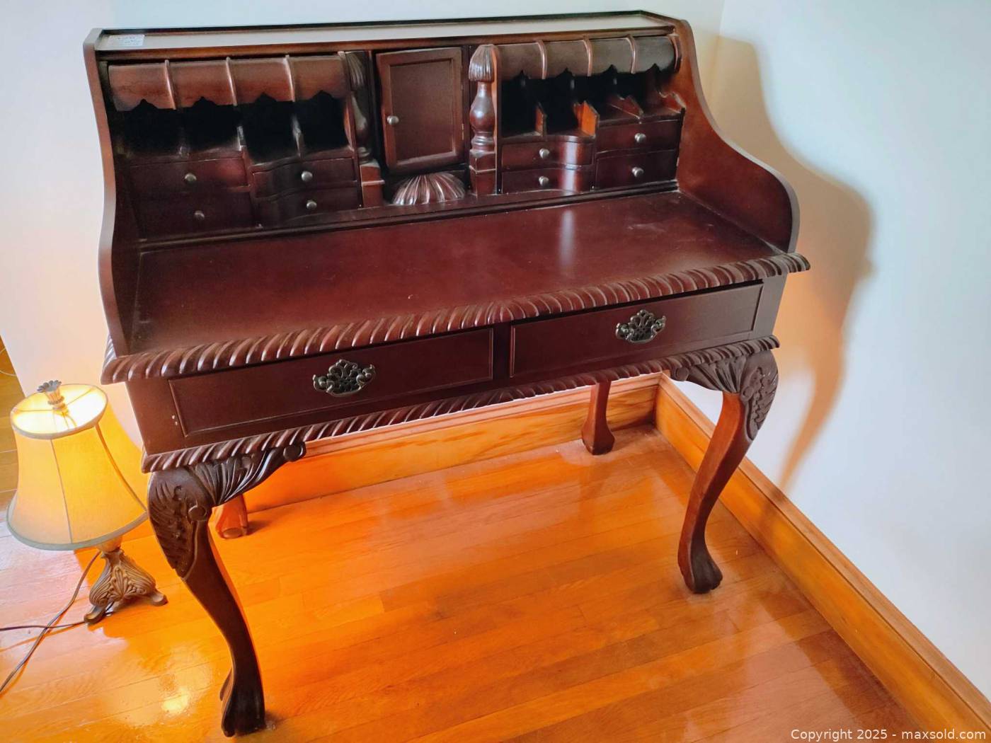 Mahogany Finish Queen Anne Secretary Desk | Maxsold