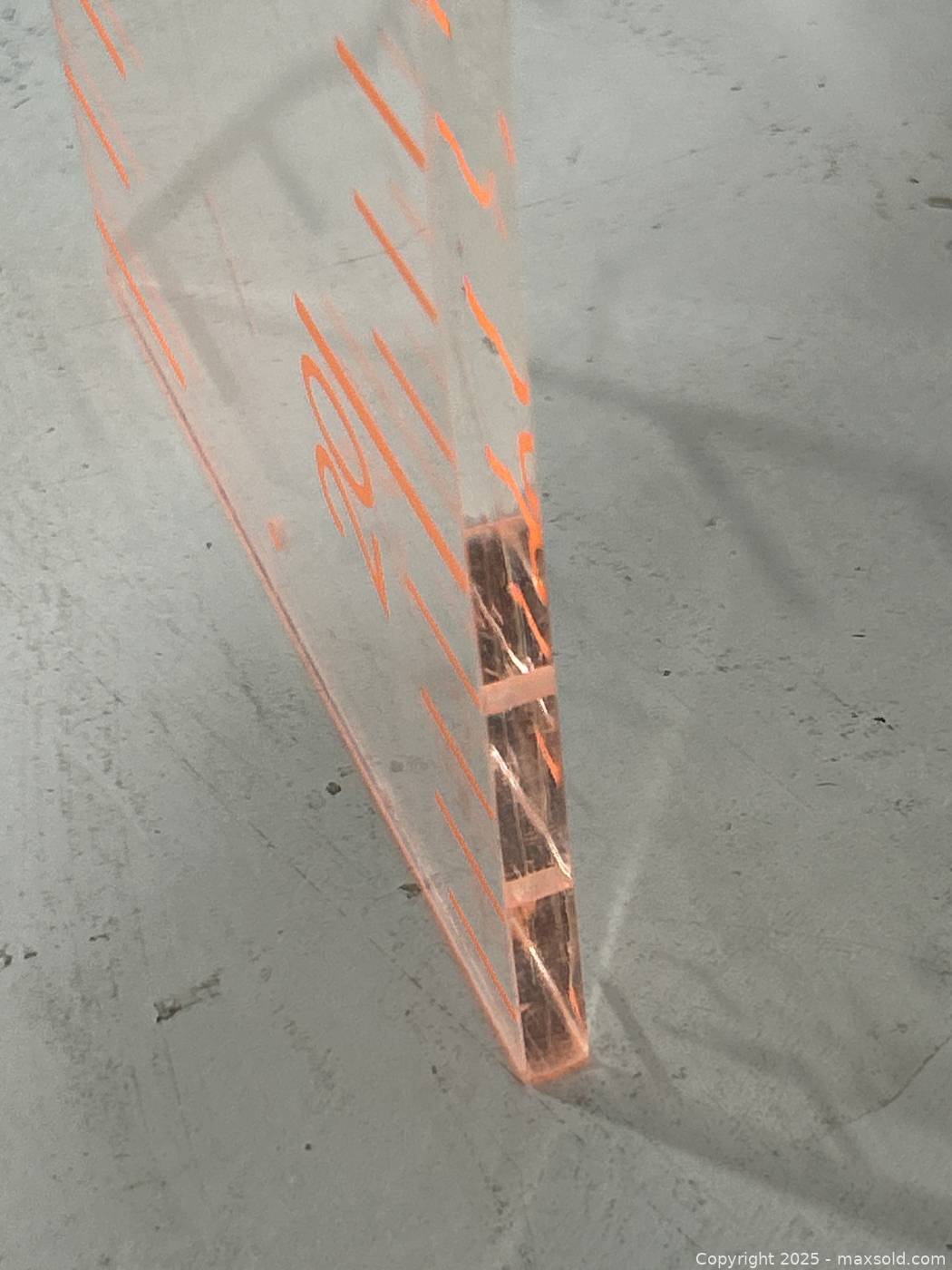 7-Foot Lucite Ruler with Orange Markings | Maxsold