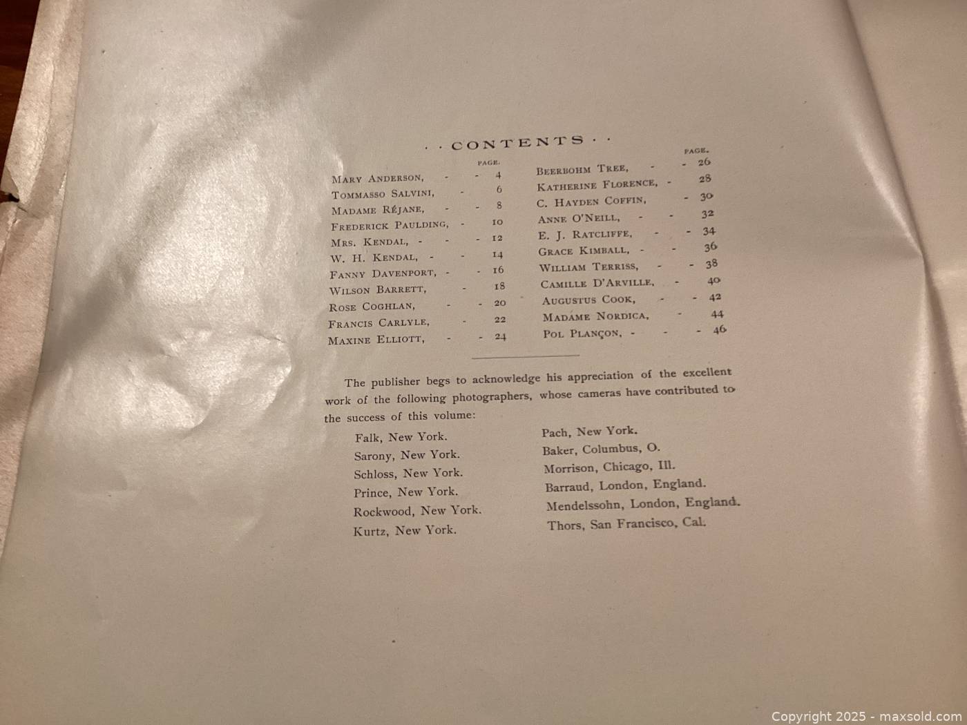 1895 Gallery of Players magazine | Maxsold