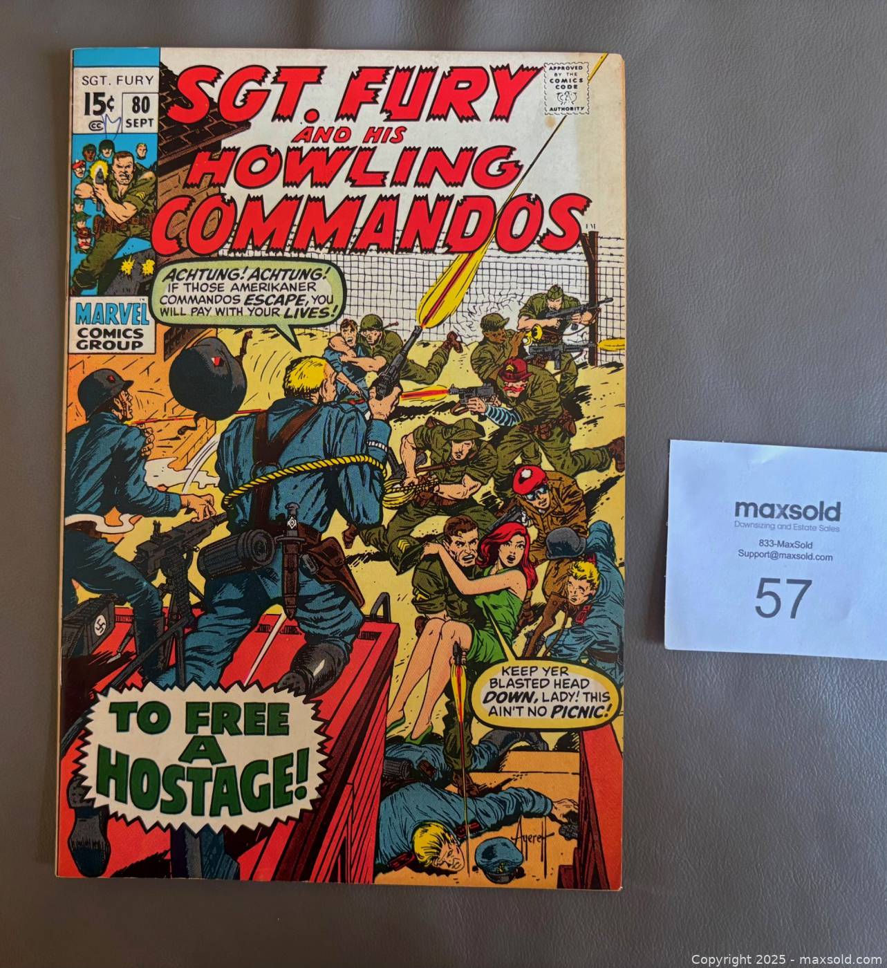 1970 Marvel Sgt. Fury and His Howling Commandos #80 comic | Maxsold