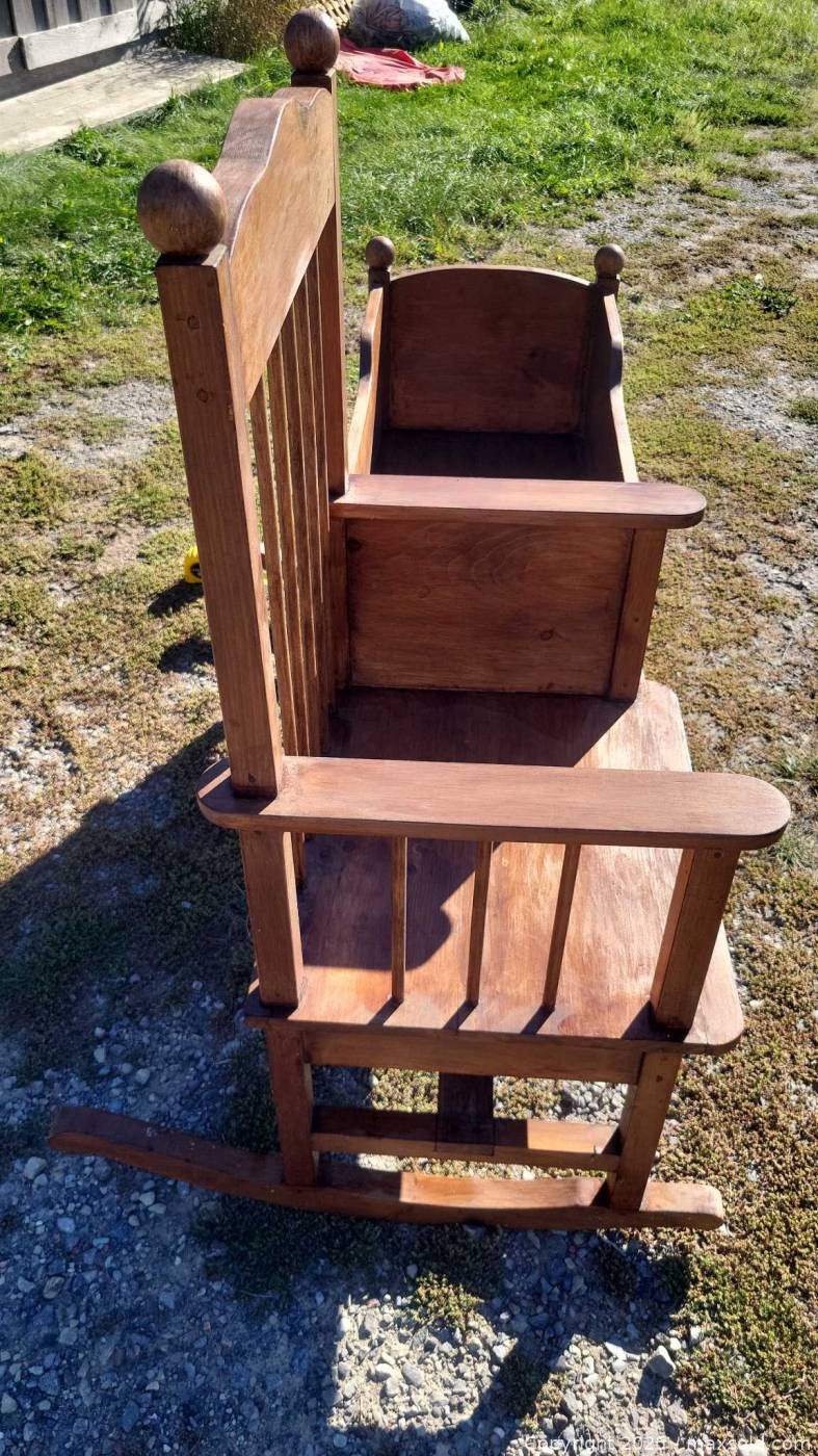 Solid Wood Rocking Chair With Integrated Cradle | Maxsold