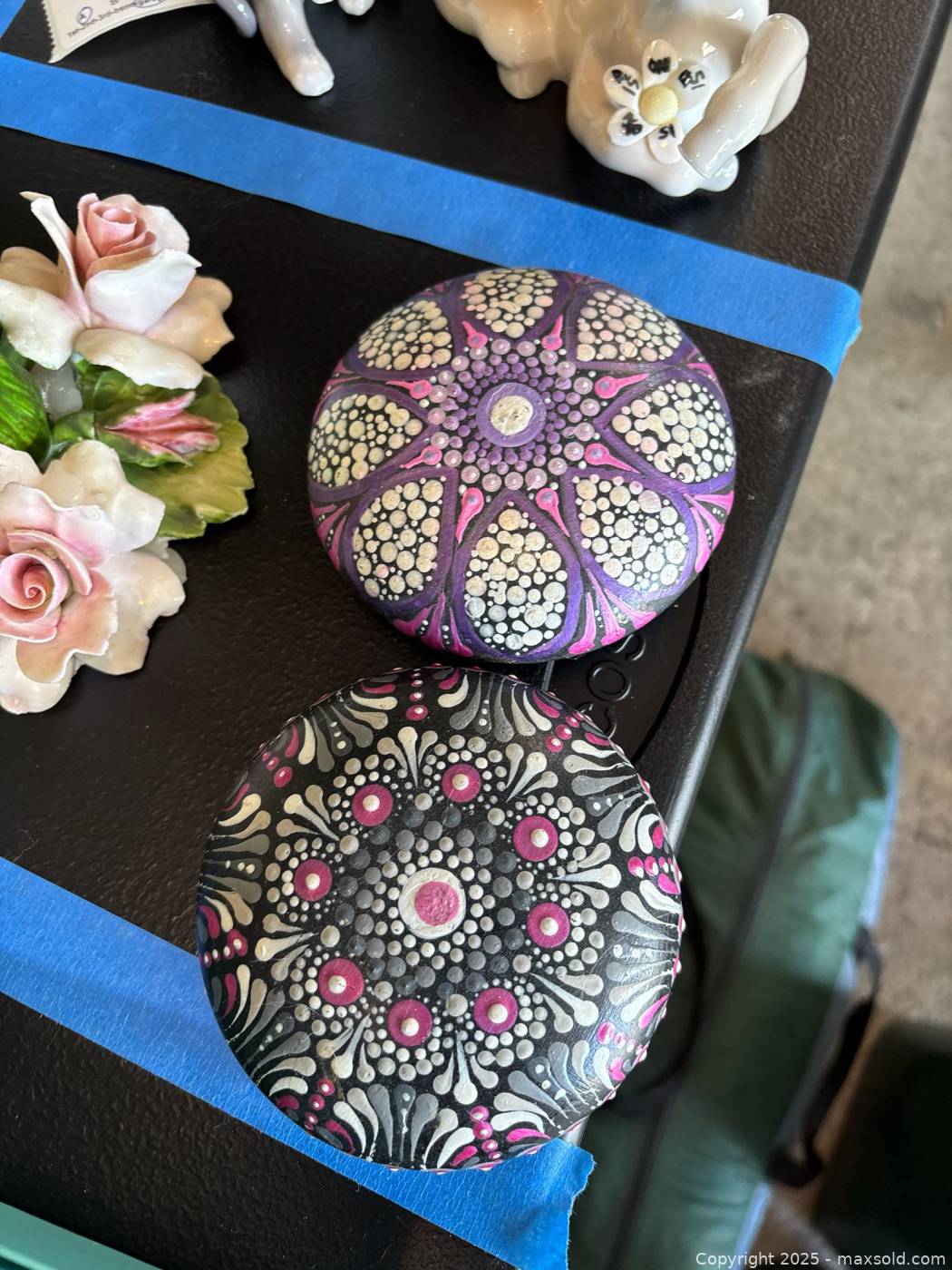 Stone Paperweights Hand-Painted Mandala Stone Paperweights, 2 | Maxsold