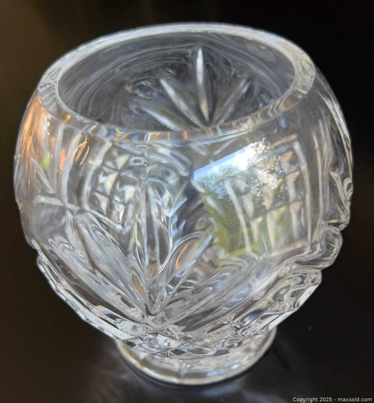 Cut glass pitcher, condiment set and vase | Maxsold