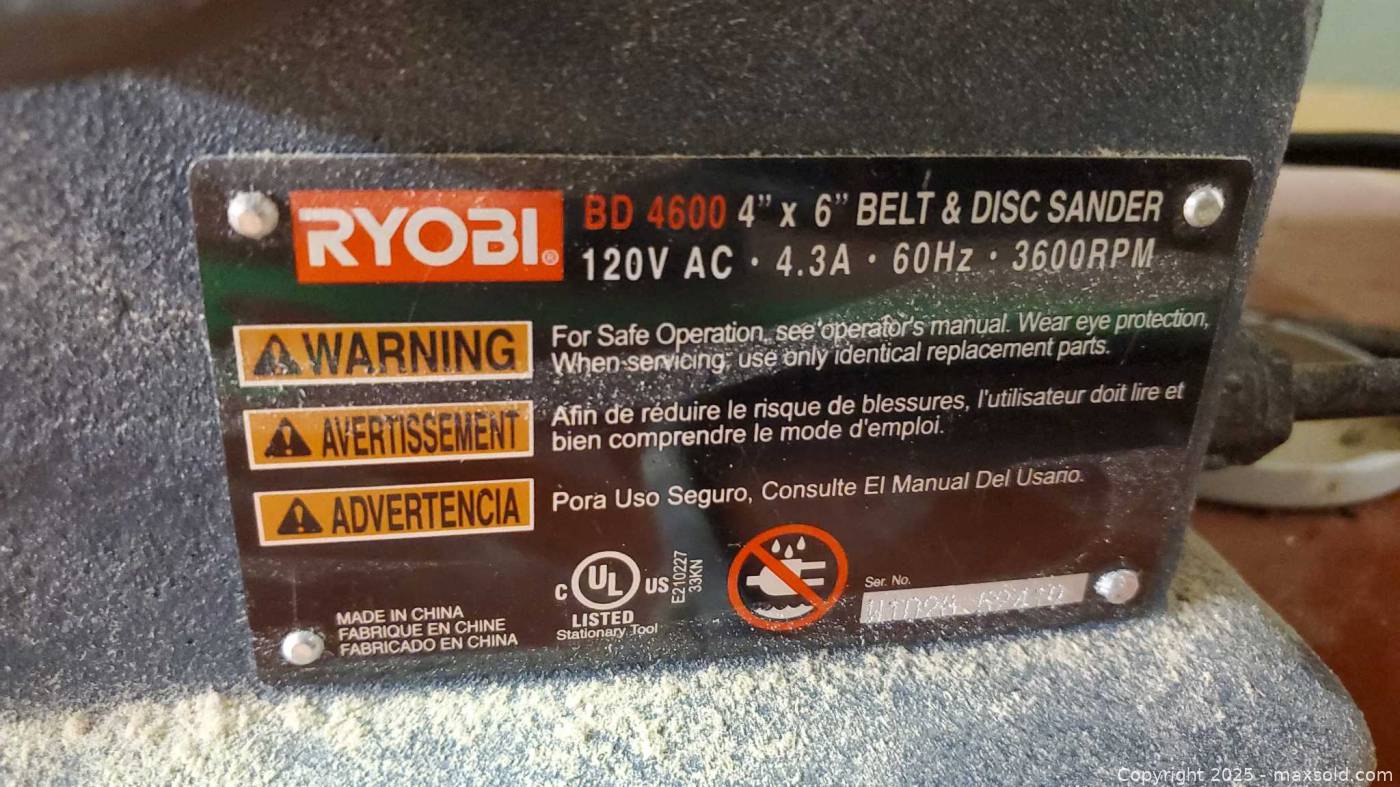 Ryobi BD4600 Benchtop Belt and Disc Sander | Maxsold