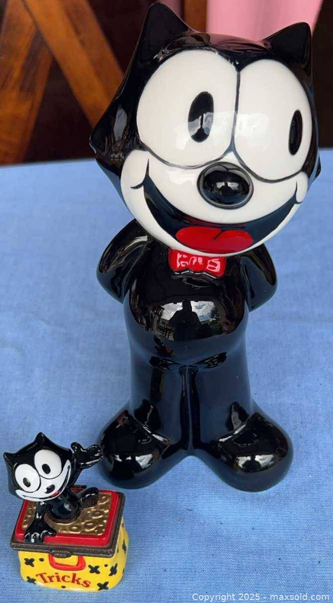 Vintage Felix the Cat coin bank and trinket box | Maxsold
