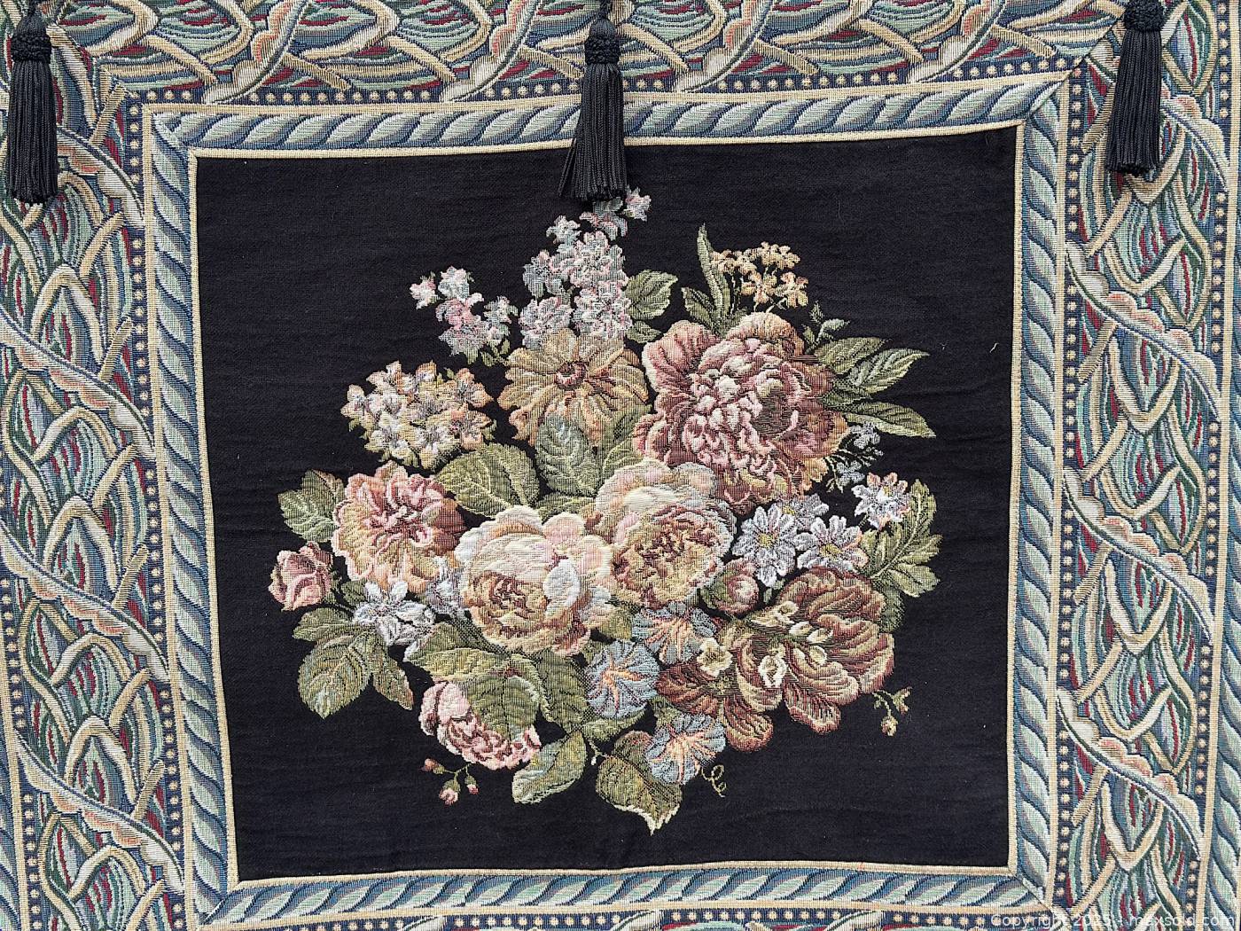 Stunning Woven Tapestry With Floral Designs image