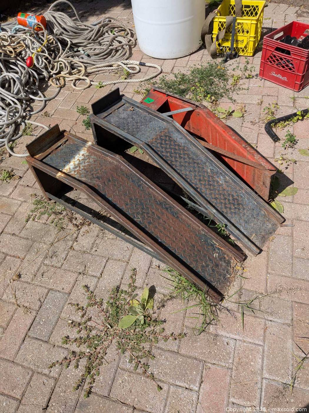 Drive On Rack Ramps Steel drive-on automotive wheel ramps | Maxsold