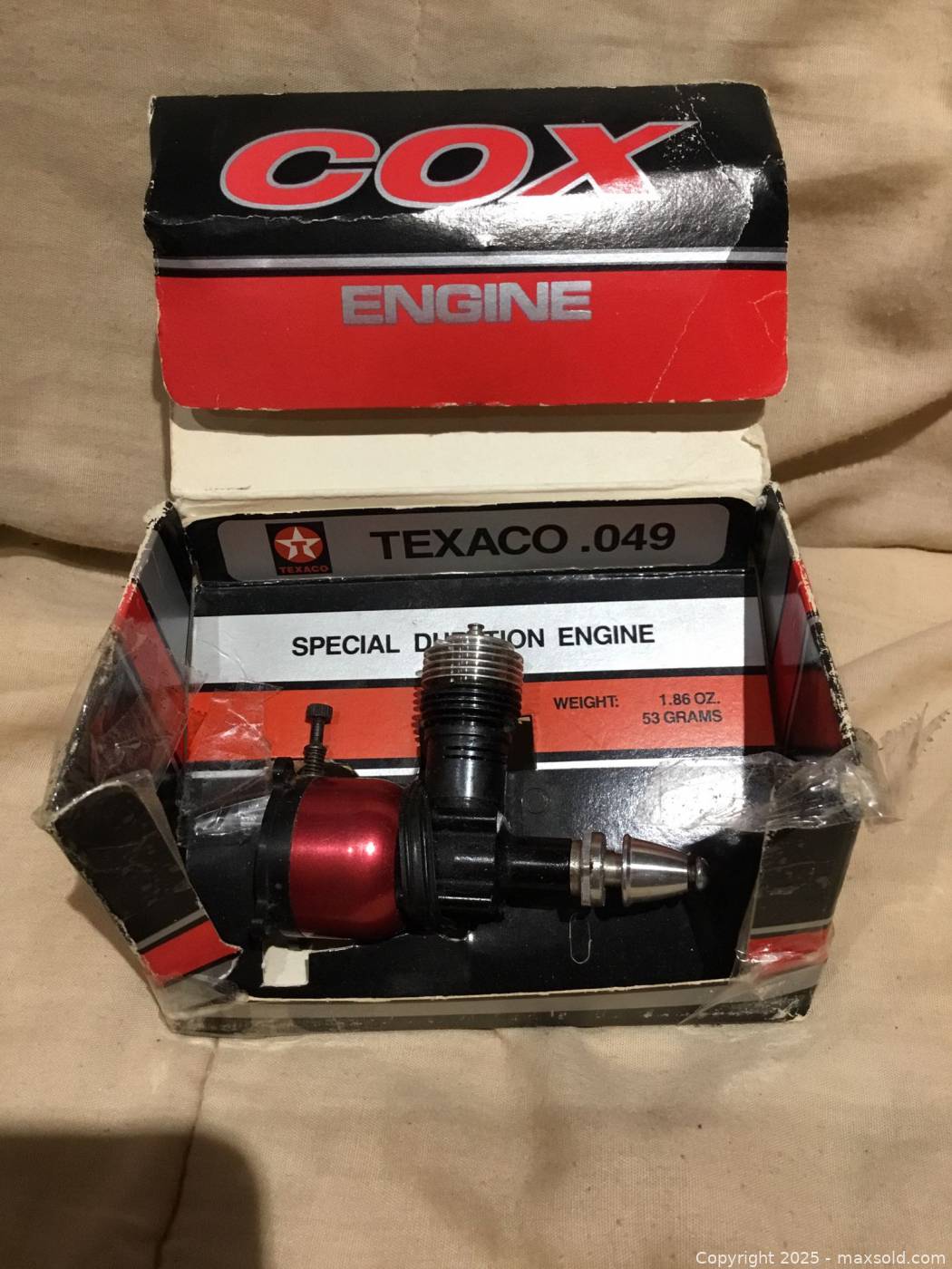 Vintage Cox Texaco .049 glow plug engine | Maxsold