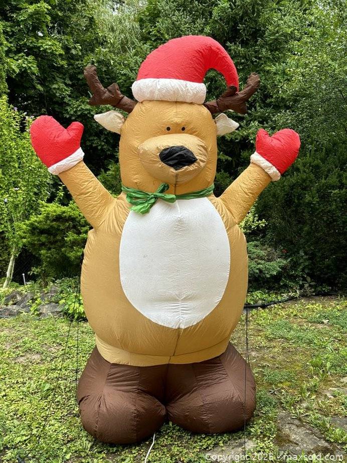 Reindeer Inflatable Realistic 8 ft Inflatable Outdoor Reindeer | Maxsold