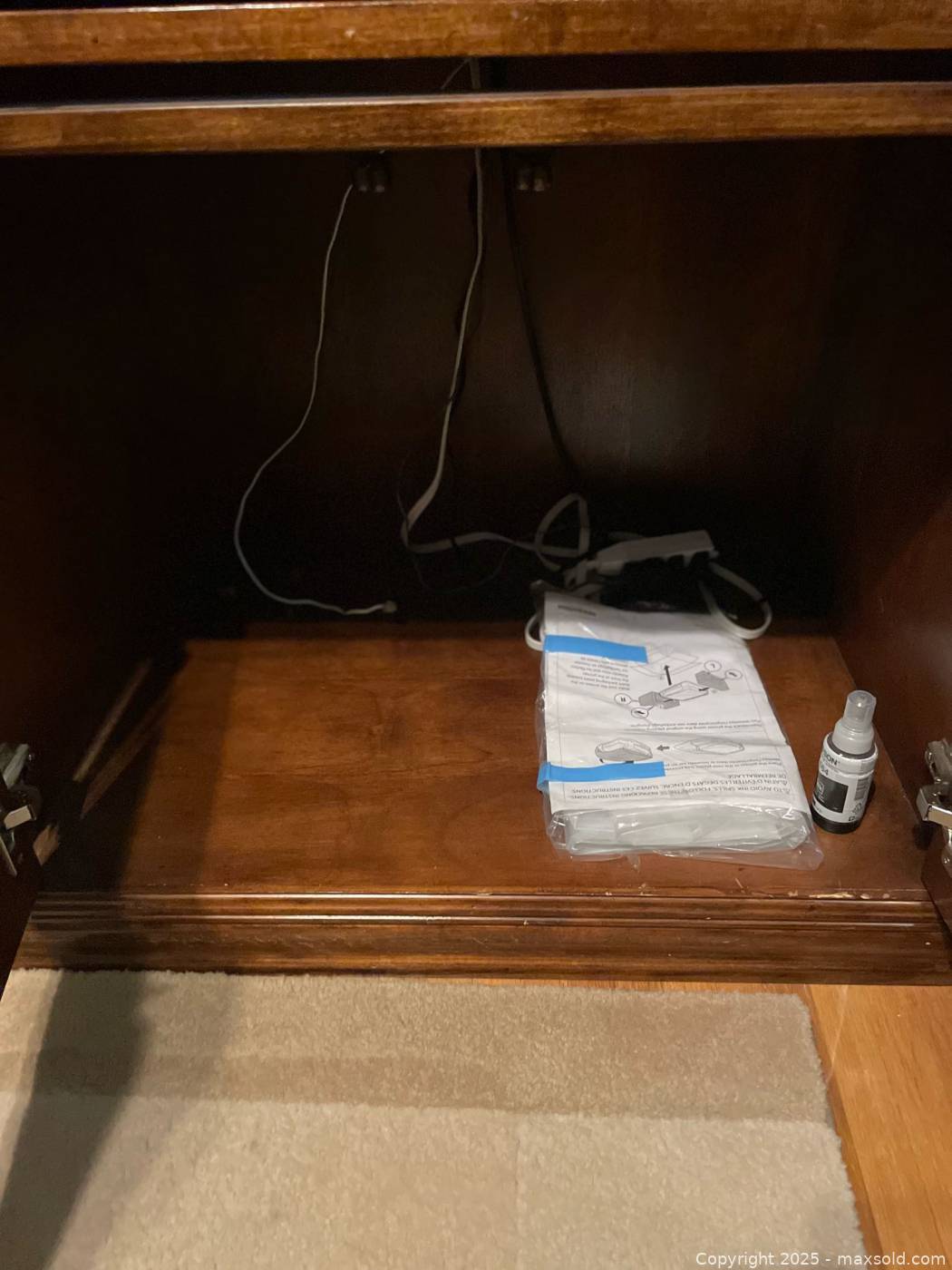 Solid wood computer printer cabinet 30x22x76 | Maxsold