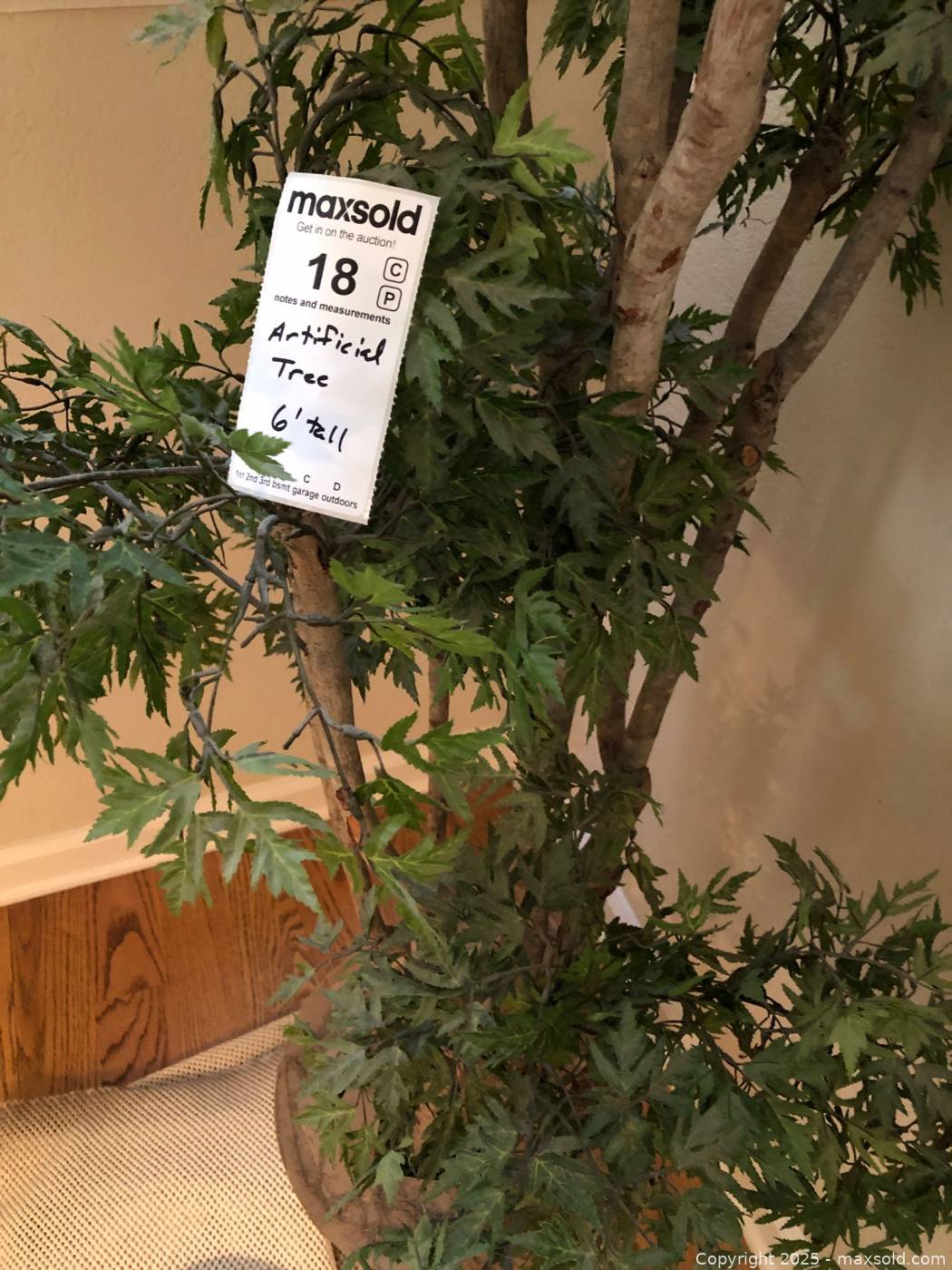 Faux Japanese maple indoor tree with planter | Maxsold