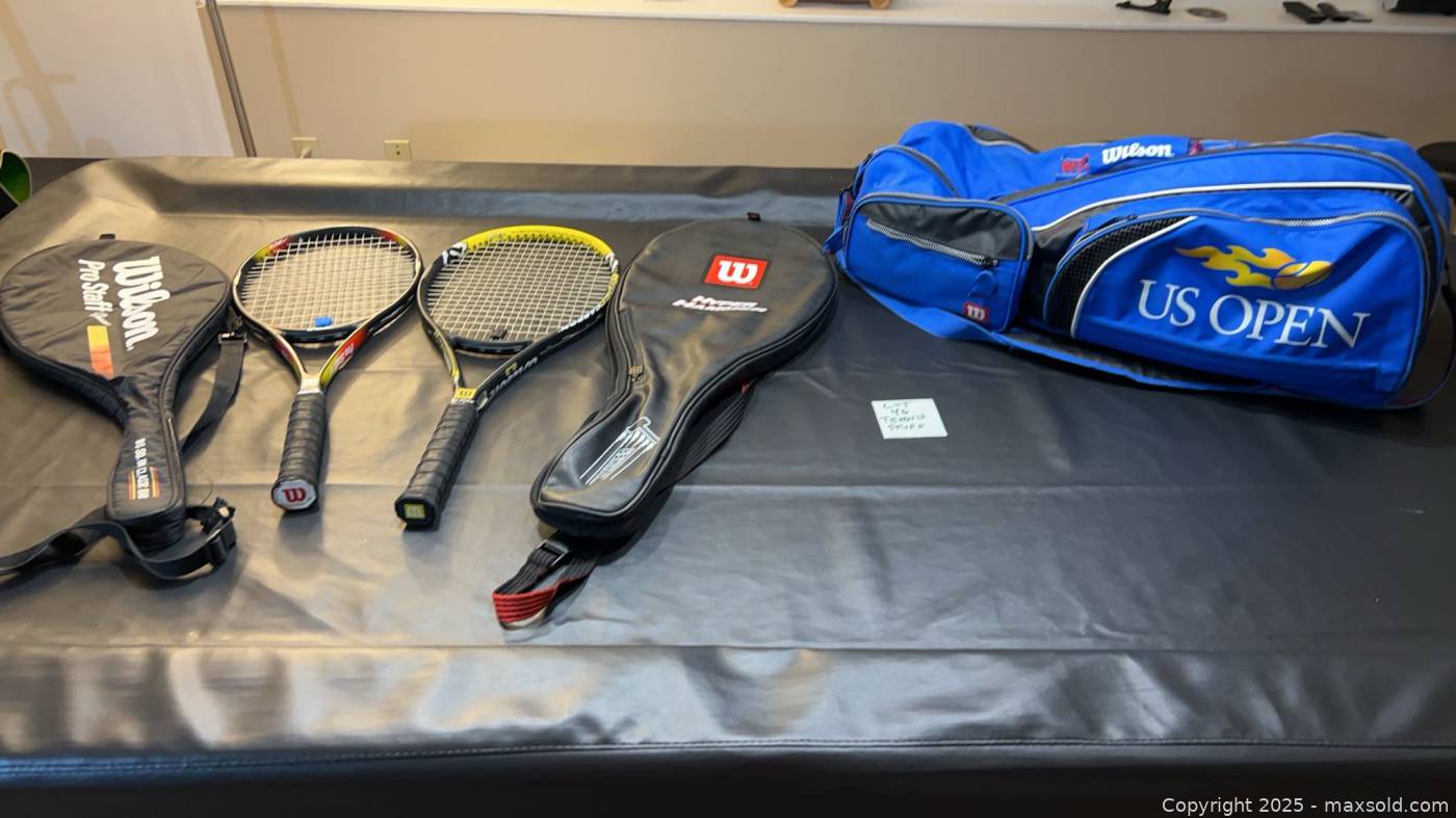 Wilson Pro Staff Tennis Racquets, Cover & US Open Bag | Maxsold