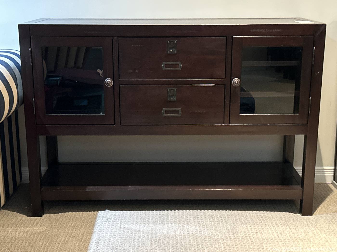 Dark Wood Console Cabinet | Maxsold
