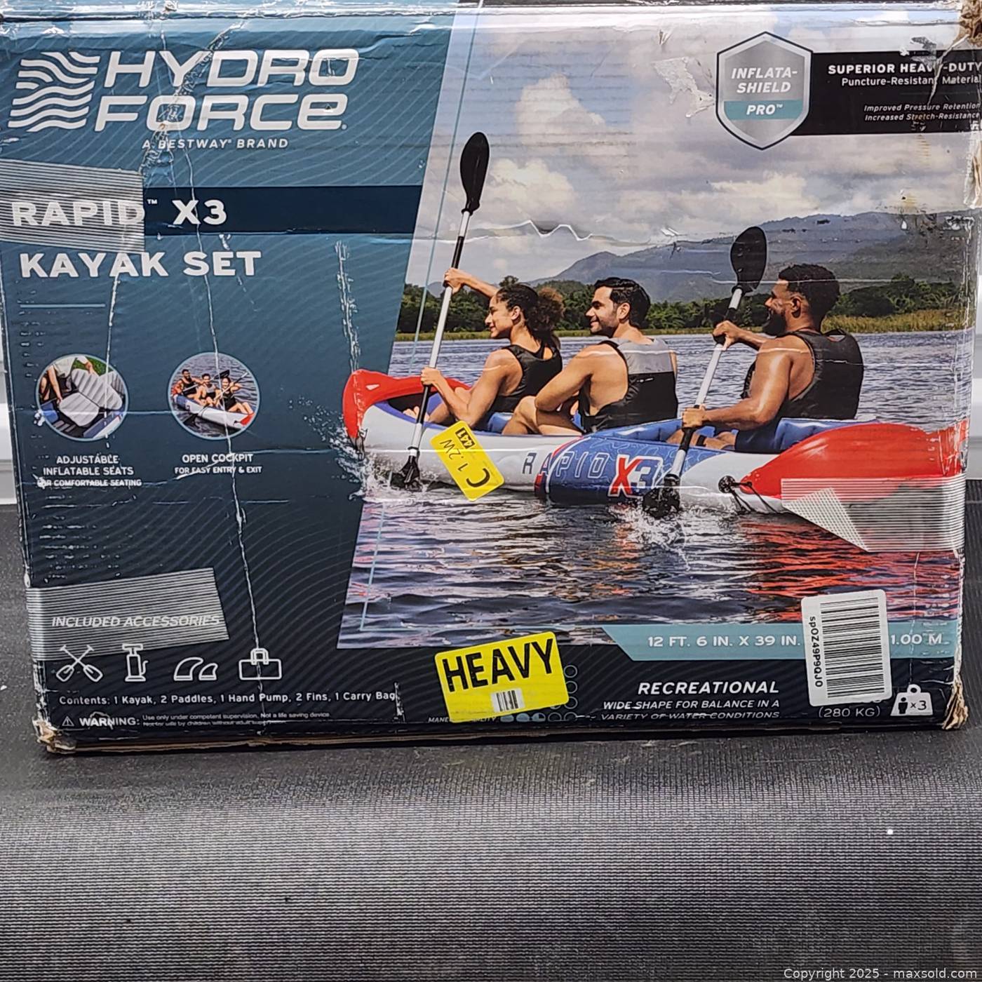 Hydro Force Rapid X3 Inflatable 3-Person Kayak Set | Maxsold