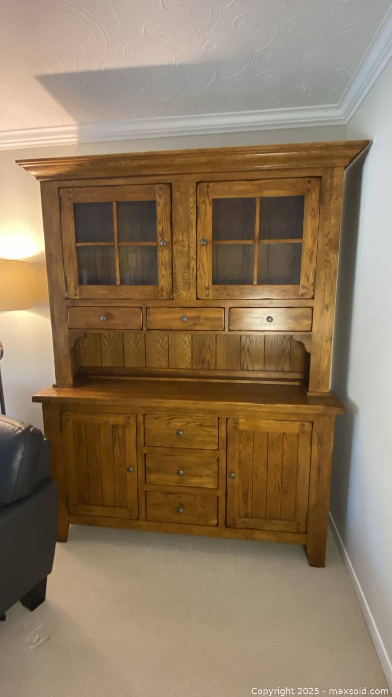 Oak Mission-Style Hutch Buffet Base | Maxsold