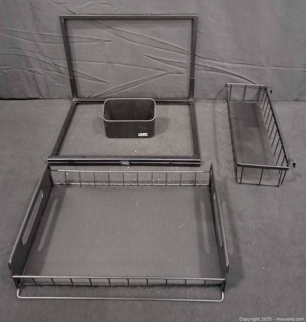 Dish drying rack and three lazy susan turntables | Maxsold