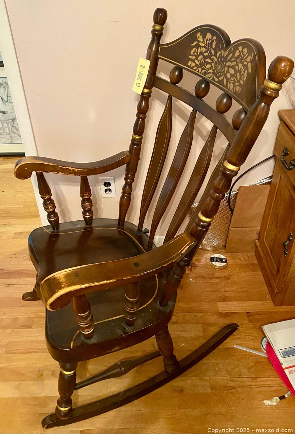 Vintage Virginia Wooden Rocking Chair | Maxsold