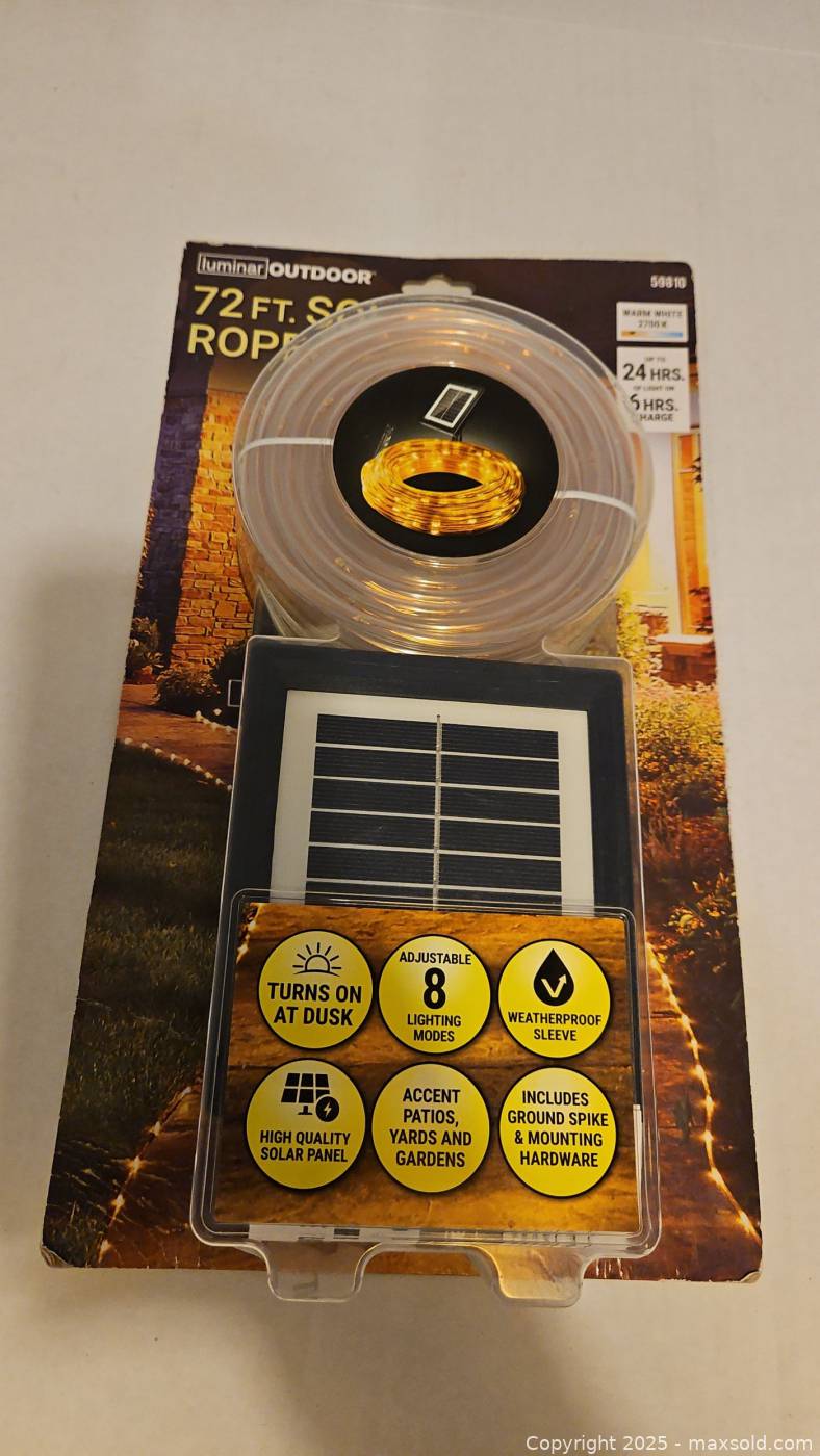 Luminar Outdoor 72 ft Solar Rope Light | Maxsold