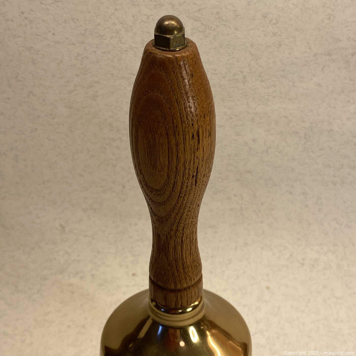 Solid Bell Solid brass school bell with wood handle | Maxsold