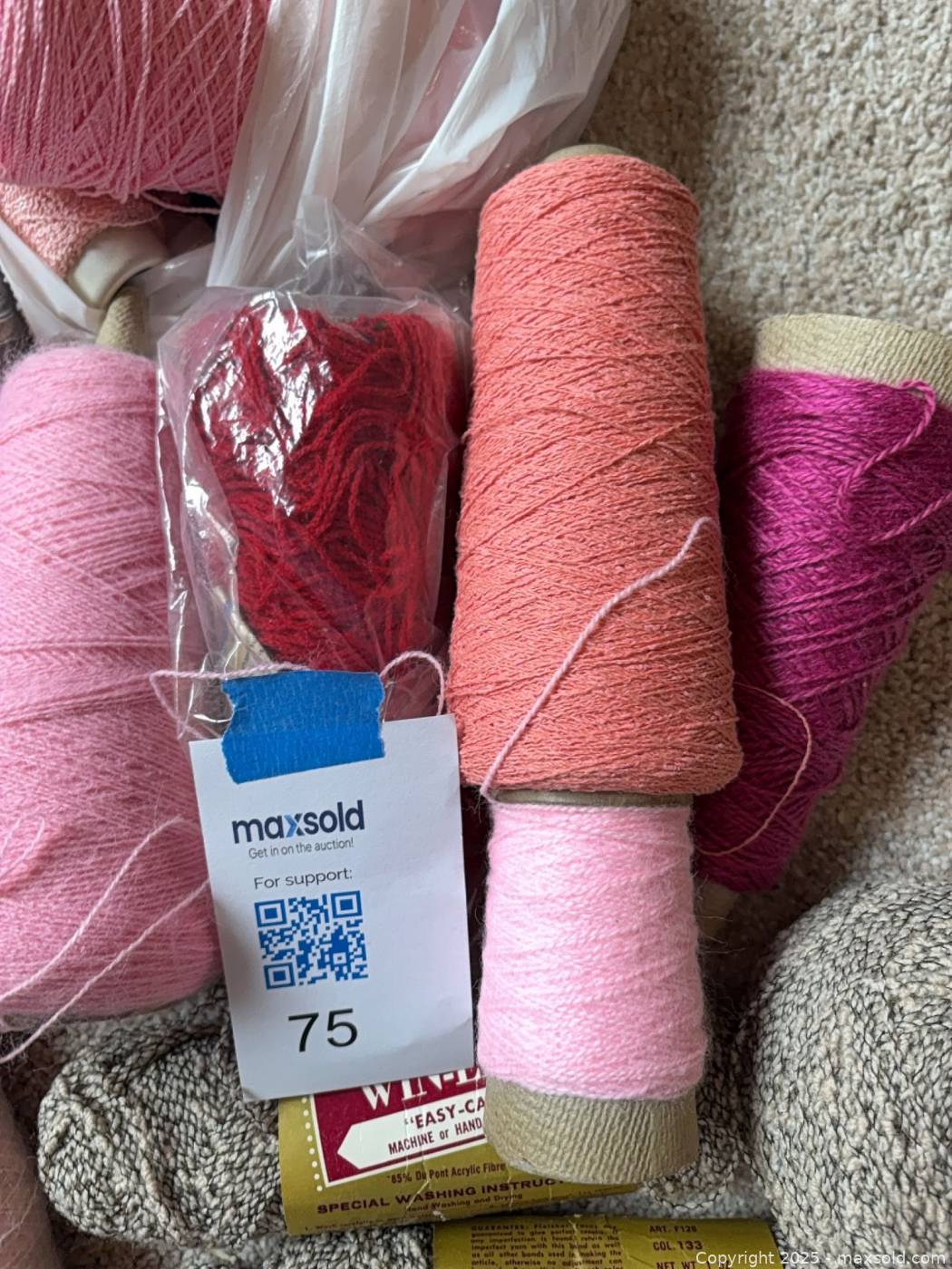 Nine Finger-Weight Yarn Cones With Win-Lite Skeins | Maxsold