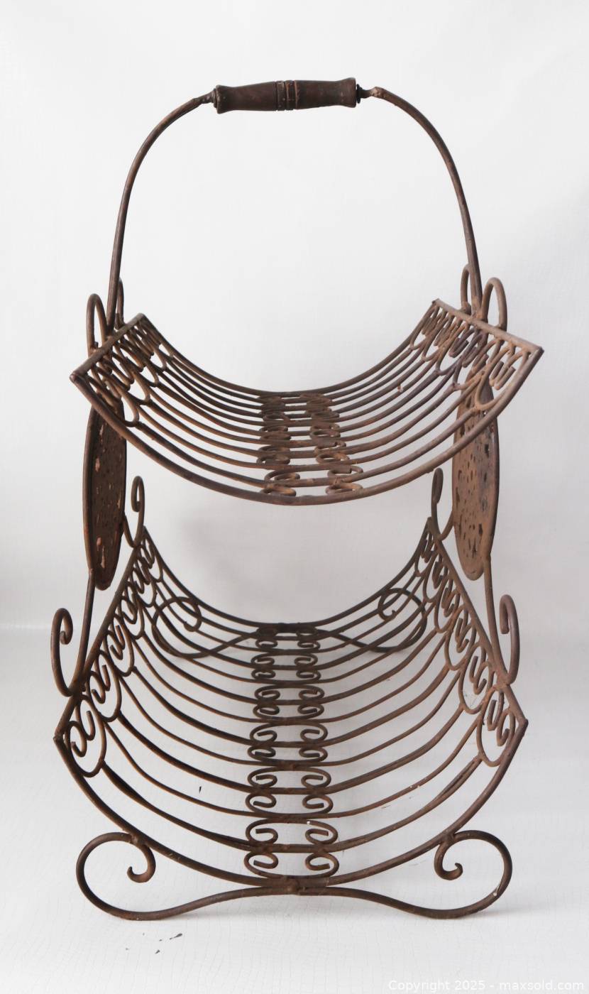 Two Tier Magazine Rack Wrought Iron Two-Tier Magazine Rack | Maxsold