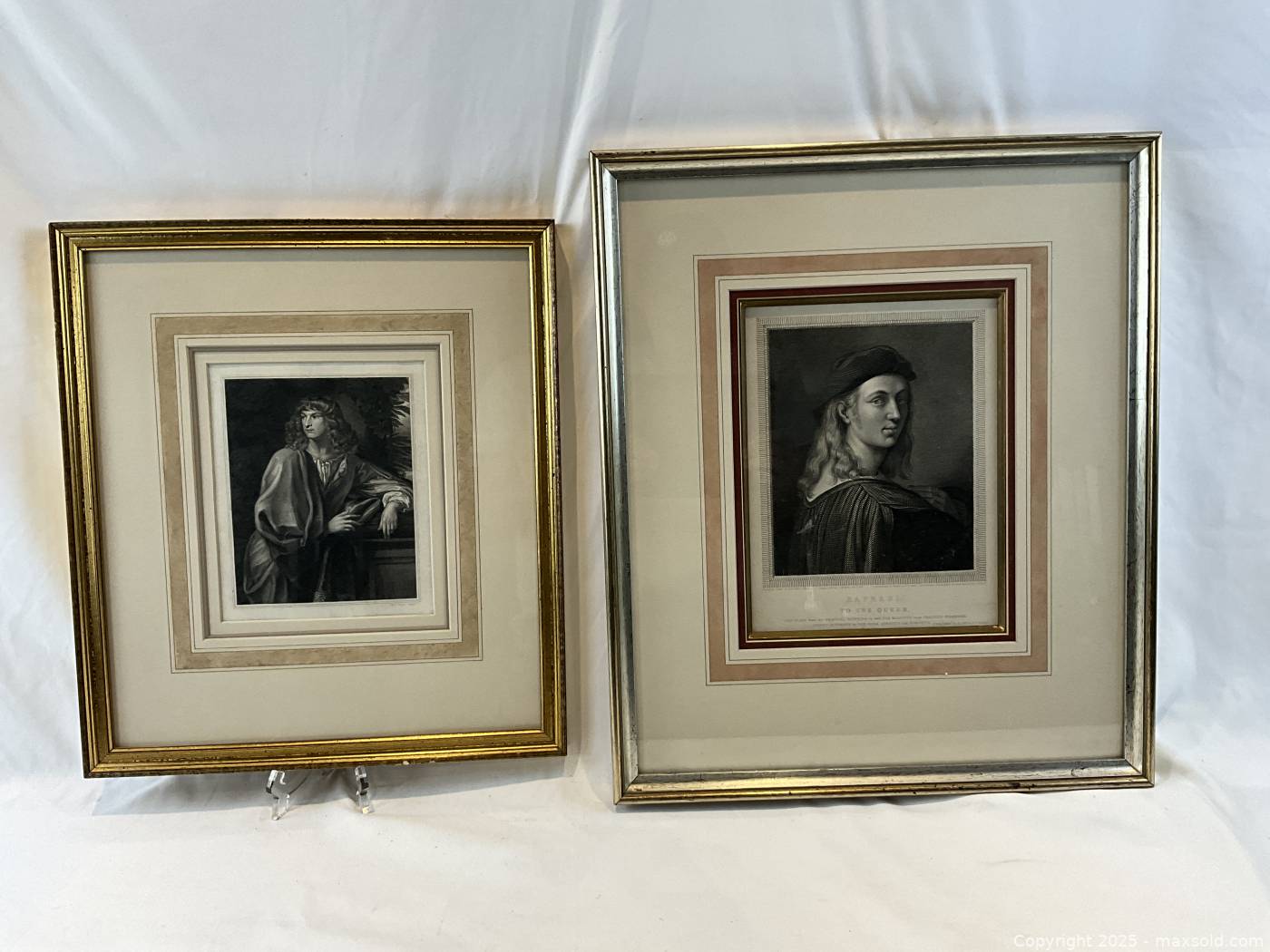 2 framed antique portrait engravings | Maxsold