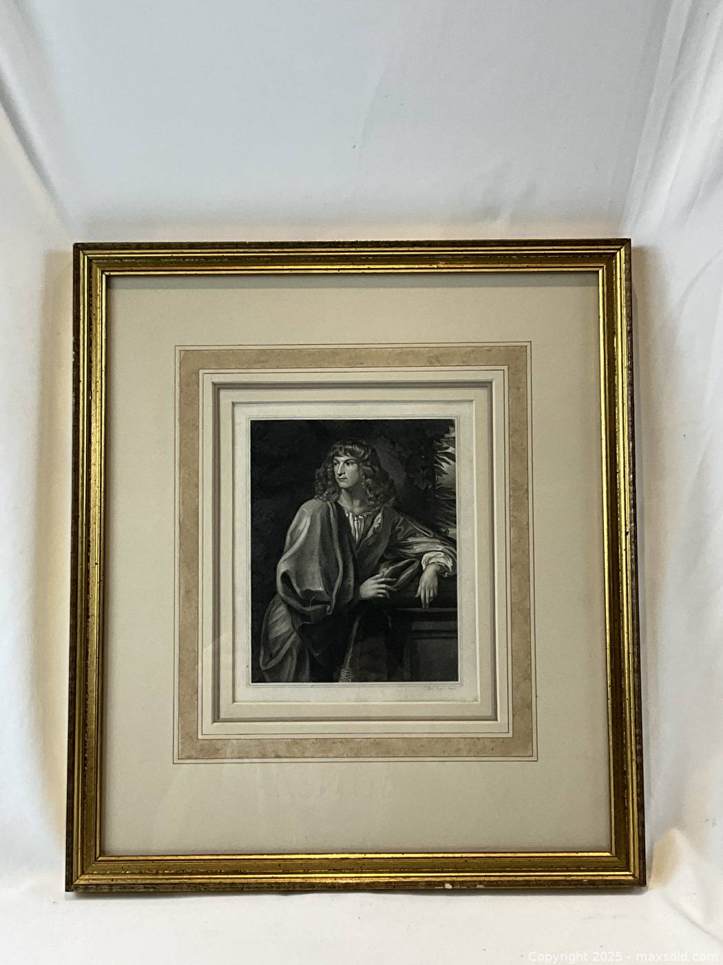 2 framed antique portrait engravings | Maxsold