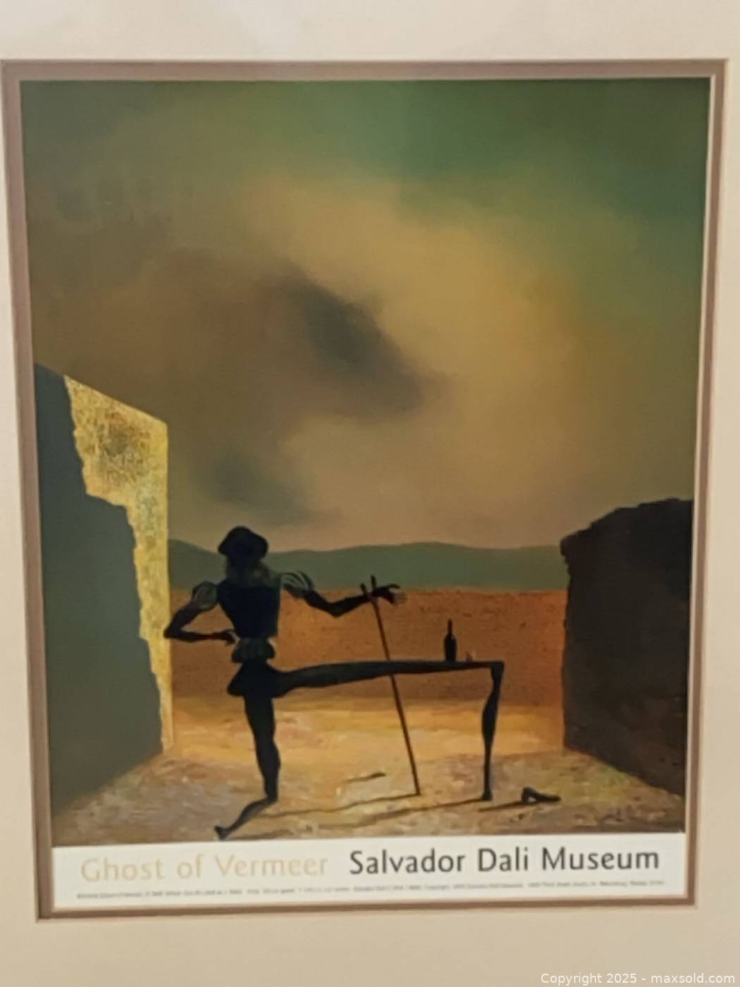 Ghost of Vermeer Salvador Dali Museum poster in gilt frame | Maxsold
