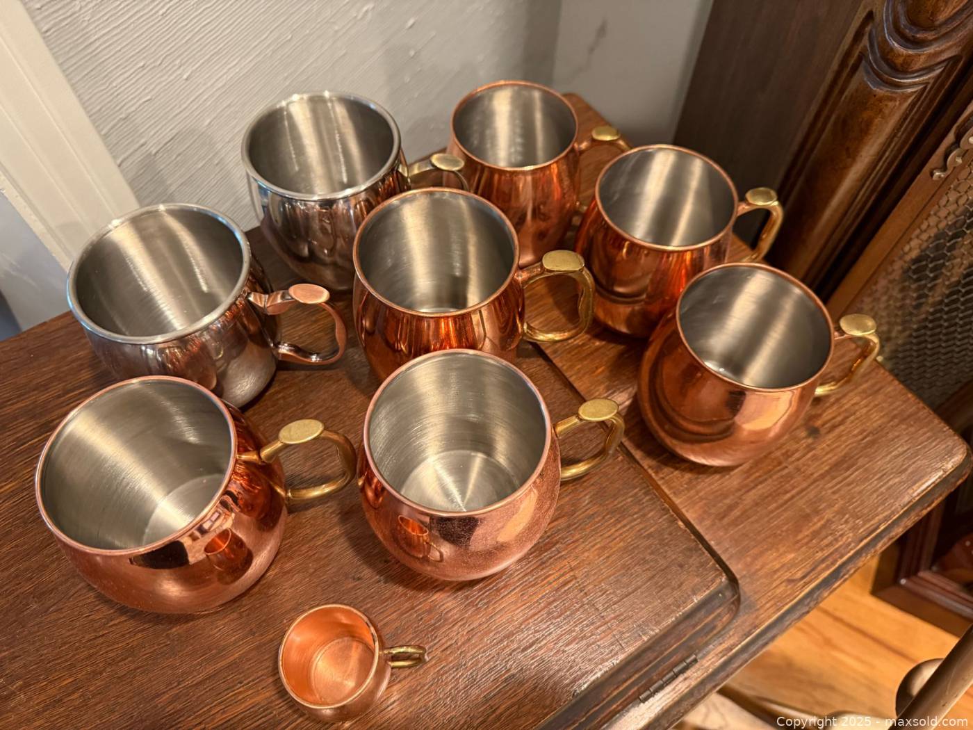 Set Da 8 Tazze Moscow Mule In Rame Puro – 16 Once, Con Cannucce, Bicchierini E Sottobicchieri Inclusi