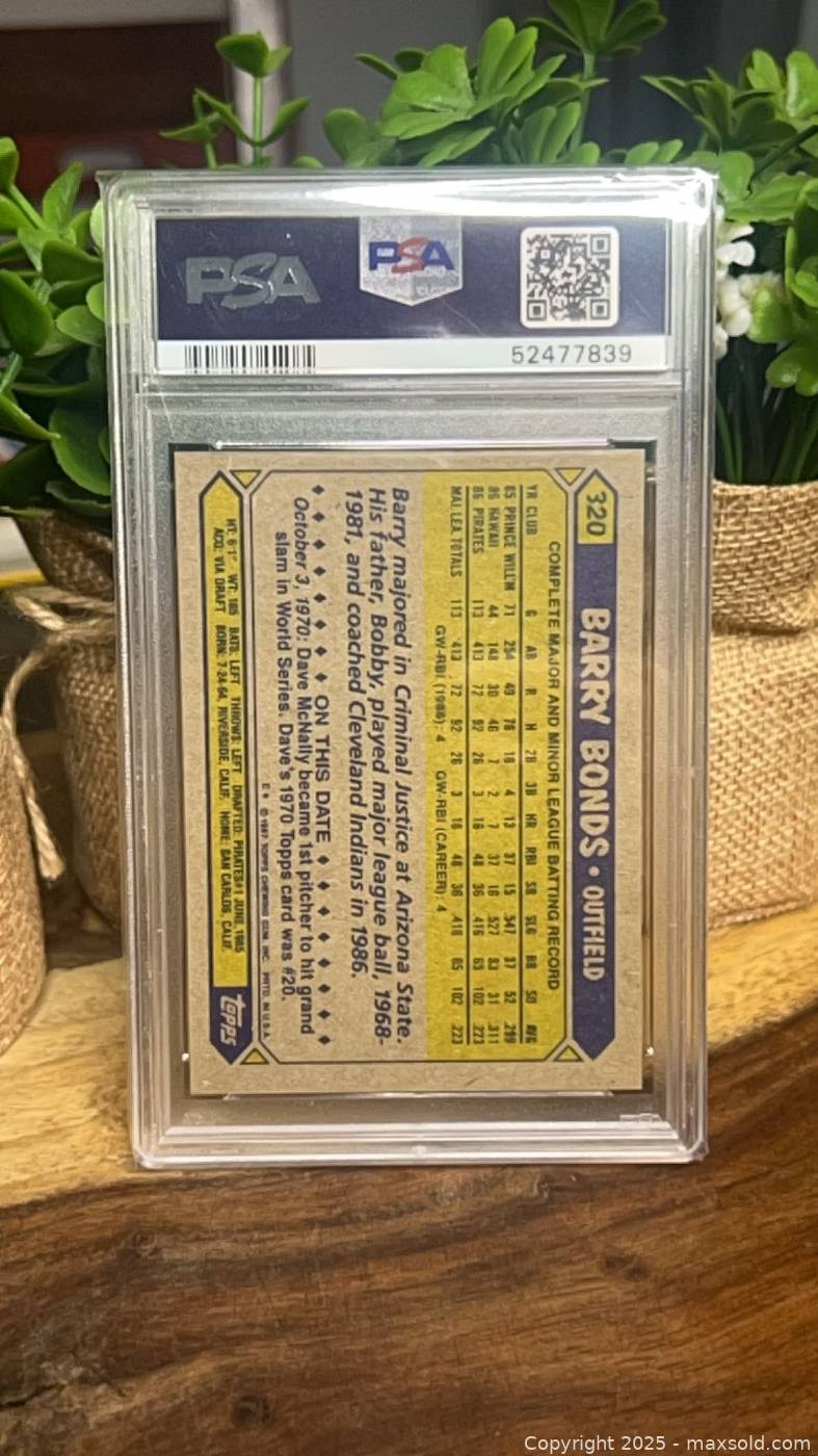 1987 Topps Barry Bonds