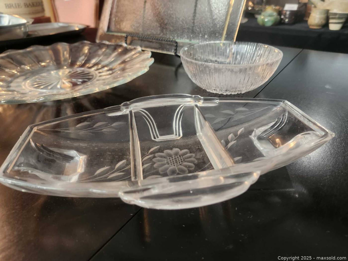 Glass serving tray, platter, bowl & divided dish | Maxsold