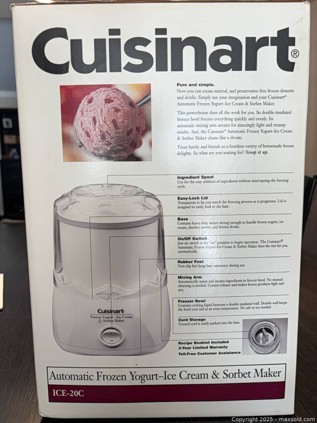 Cuisinart ICE-20 1.5-Quart Ice Cream Maker | Maxsold