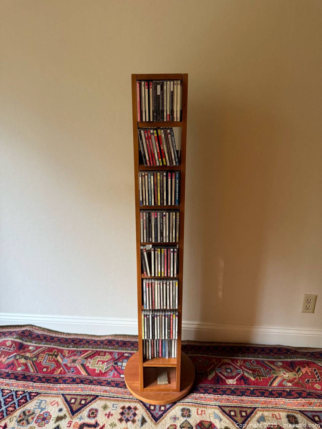 Cd Stand Stack Vintage wooden CD tower stand with CDs | Maxsold