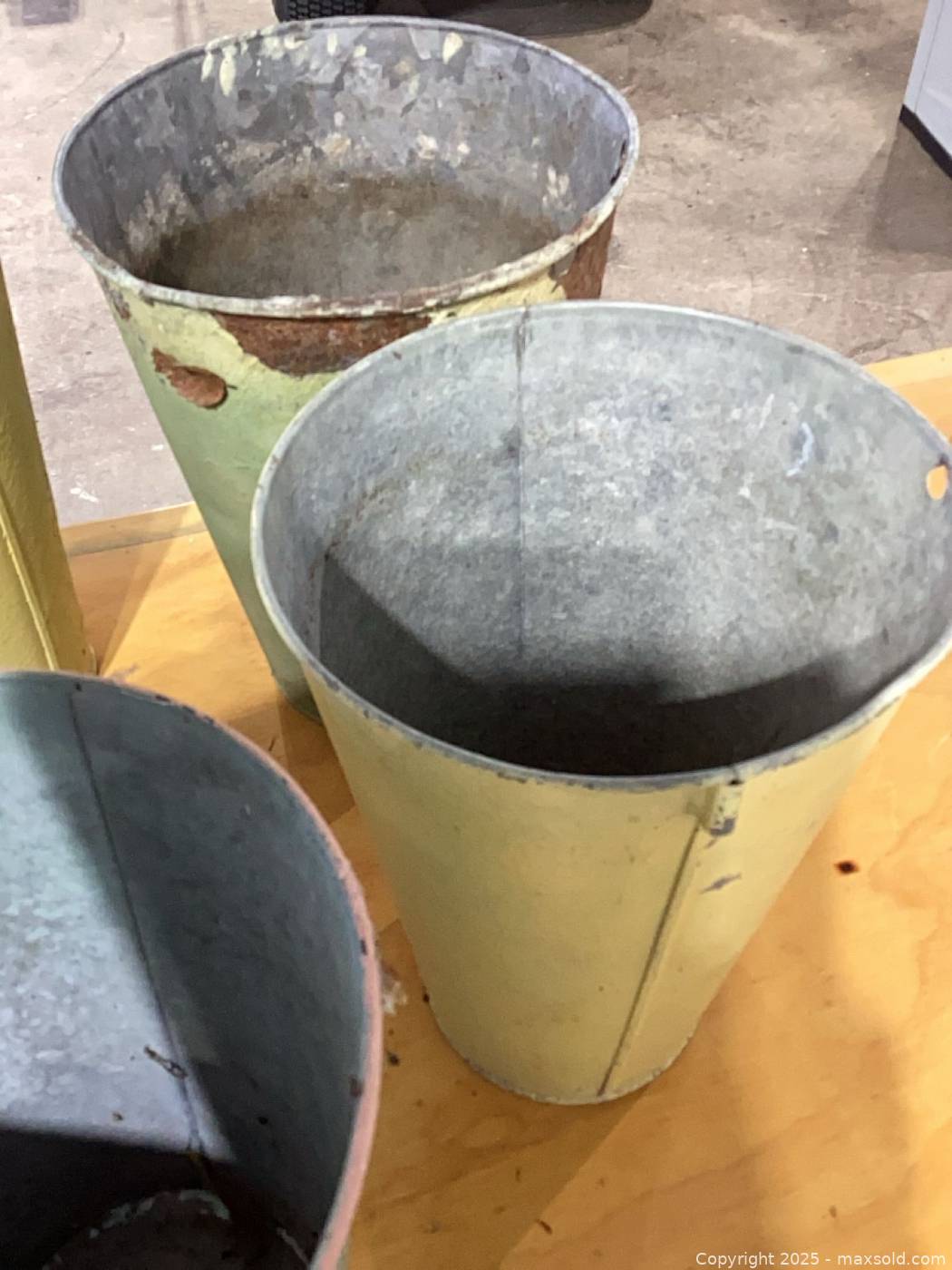 Lot of 11 galvanized maple sap buckets | Maxsold