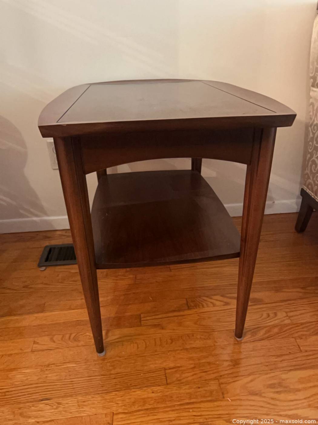 Mid-Century Modern wood end table with shelf | Maxsold