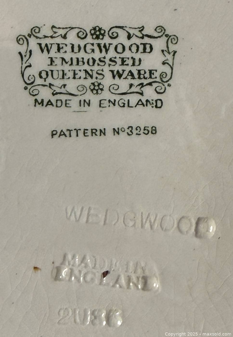 Queensware Identification Wedgwood Embossed Queens Ware dinnerware, pattern 3258, 33 pieces | Maxsold
