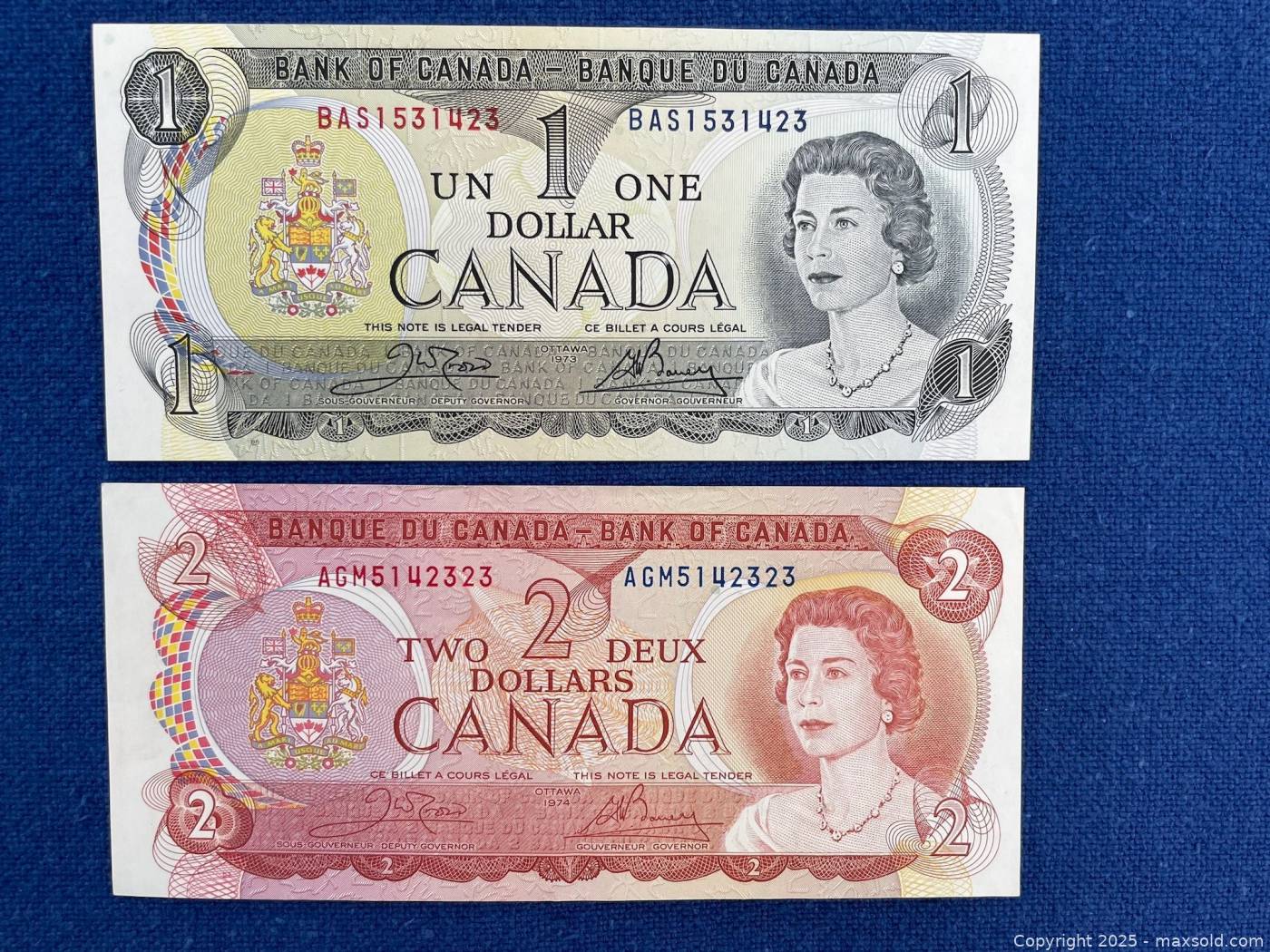 Bank of Canada $1 and $2 banknotes | Maxsold