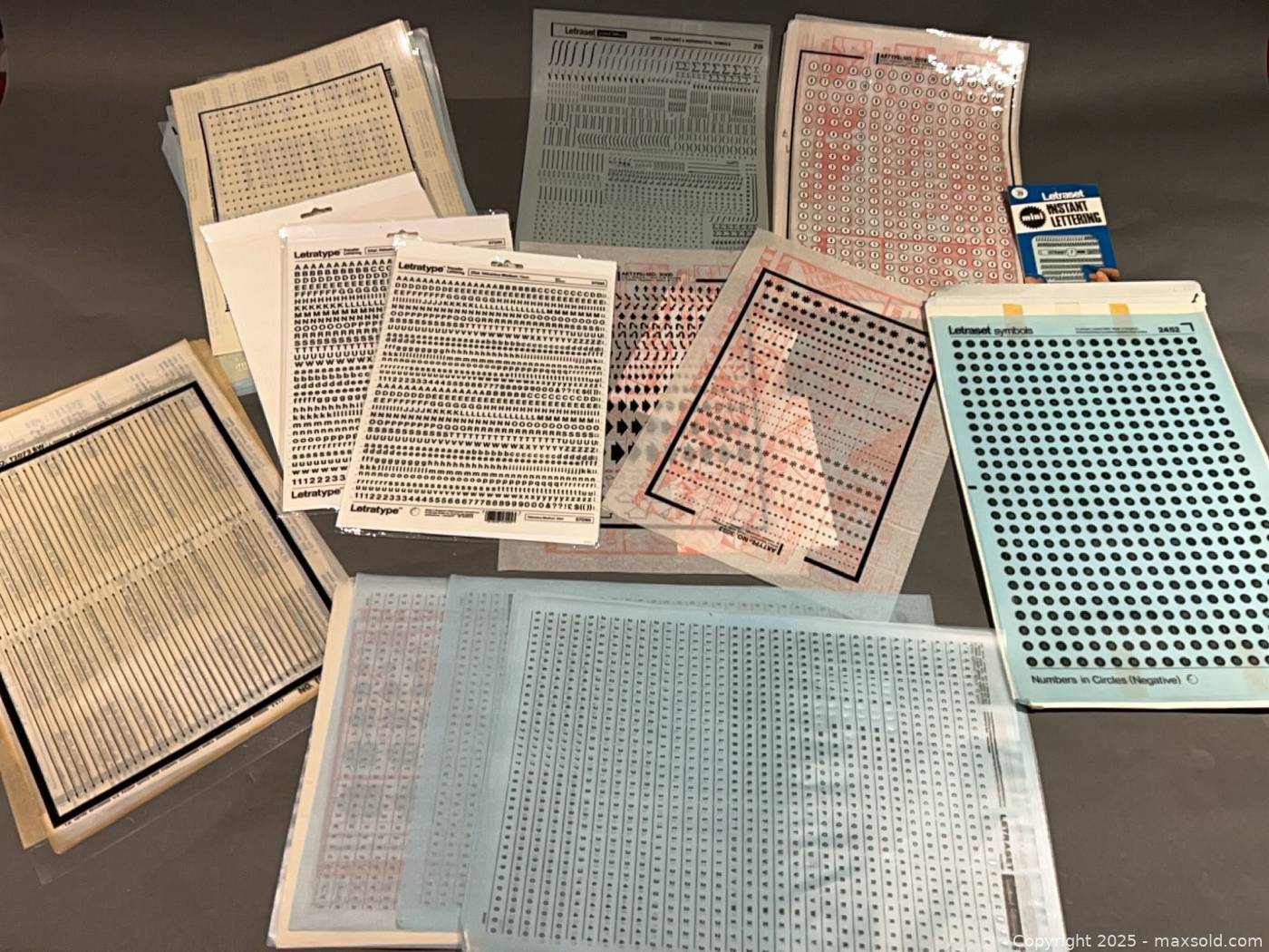 Water Transfer Lettering Vintage Letraset dry transfer lettering sheets 20-30 | Maxsold