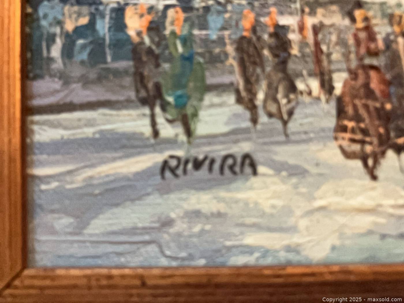 Signed Rivira Winter City Street Oil Painting | Maxsold