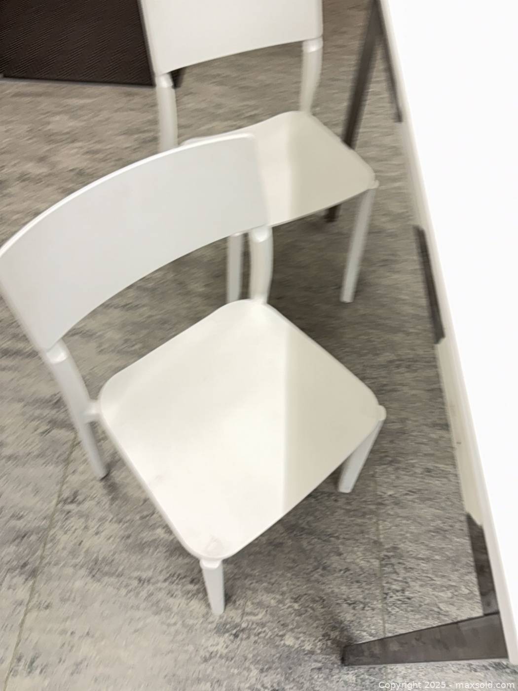 IKEA white kitchen table with 4 chairs | Maxsold